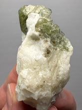 Load image into Gallery viewer, Electric Green Diopside on Quartz – Collector Mineral Specimen (Gilgit-Baltistan) Pakistan
