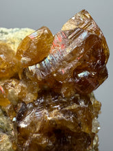 Load image into Gallery viewer, Hessonite Garnet Cluster on Matrix – Natural Collector Specimen from Pakistan | High-Grade Orange-Red Garnet Crystals
