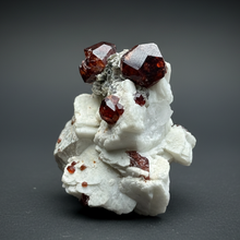 Load image into Gallery viewer, High-Grade Naturally Faceted Red Spessartine Garnet on Matrix — Skardu, Pakistan
