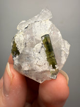 Load image into Gallery viewer, Dark Green Cap Stak Nala Tourmaline on Cleavelandite Matrix – Haramosh Mountains, Pakistan
