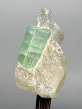 Load image into Gallery viewer, Mint Green Tourmaline on Quartz Matrix– Pegmatite Mineral Specimen from Pakistan
