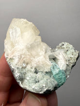 Load image into Gallery viewer, High-Grade Gemmy Green Apophyllite on White Stilbite &amp; Apophyllite | Deccan Traps, Maharashtra, India
