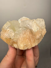 Load image into Gallery viewer, High-Grade Light Green Apophyllite on Pink Stilbite Zeolite | Indian Collector Mineral Specimen
