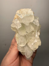 Load image into Gallery viewer, High-Grade Light Green Apophyllite on Pink Stilbite Zeolite | Indian Collector Mineral Specimen
