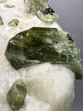 Load image into Gallery viewer, Electric Green Diopside on Quartz – Collector Mineral Specimen (Gilgit-Baltistan) Pakistan
