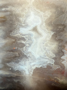 PREMIUM DISPLAY or LAPIDARY SLAB • Moroccan “Ghost Agate” White Seam Plum Agate • Double Sided • High Atlas Mountains • Unpolished