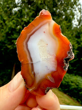 Load image into Gallery viewer, “Glowing Flame of the Atlas” – Fiery Red Orange Carnelian Agate from Morocco • Polished
