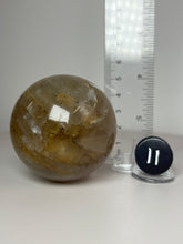 Load image into Gallery viewer, Dendrite Manganese Included Iron Oxide Quartz (Golden Healer) Sphere • RARE
