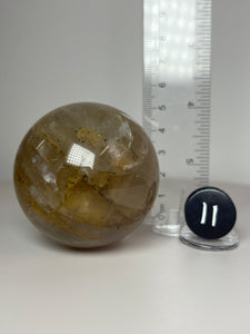 Dendrite Manganese Included Iron Oxide Quartz (Golden Healer) Sphere • RARE