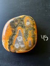 Load image into Gallery viewer, Bumblebee Jasper Agate Palm Stone from West Java, Indonesia • AAA High Grade
