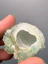 Load image into Gallery viewer, Luminous Mint Apophyllite with Glittering Druzy Sugar Quartz – India
