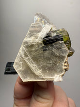 Load image into Gallery viewer, Blue Cap &amp; Green Cap Dark Green Stak Nala Tourmaline on Cleavelandite Matrix – Haramosh Mountains, Pakistan
