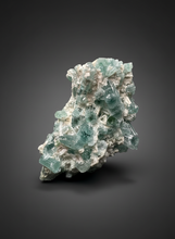 Load image into Gallery viewer, Blue Indicolite Tourmaline on Matrix – Pegmatite Mineral Specimen from Pakistan
