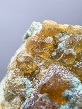 Load image into Gallery viewer, Hessonite Garnet Cluster on Matrix – Natural Collector Specimen from Pakistan | High-Grade Orange-Red Garnet Crystals
