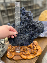 Load image into Gallery viewer, Museum Grade Azurite on stand from Chessy France
