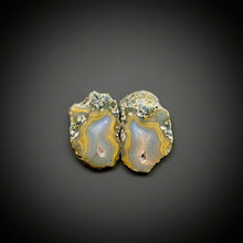 Load image into Gallery viewer, High-Grade Indonesian Sumatra Agate Pair – Vibrant Banded Chalcedony with Rich Color Zoning | Ethical Lapidary &amp; Collector Display Specimens
