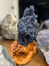 Load image into Gallery viewer, Museum Grade Azurite on stand from Chessy France
