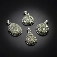 Load image into Gallery viewer, PENDANT | Druzy Pyrite | 925 Silver Plated
