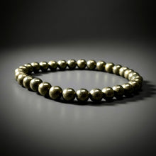 Load image into Gallery viewer, BRACELET Golden Iron Pyrite - SM 6MM Beads
