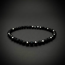 Load image into Gallery viewer, BRACELET | Black Spinel | XS 4MM Faceted Beads
