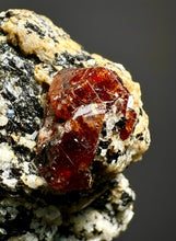 Load image into Gallery viewer, Naturally Faceted Zircon Crystal on Pegmatite–Biotite Matrix • Pakistan Mineral Specimen
