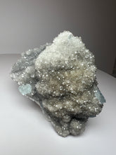 Load image into Gallery viewer, Blue Cubic Fluorite on High Sparkle Druzy • China
