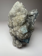 Load image into Gallery viewer, Blue Cubic Fluorite on High Sparkle Druzy • China
