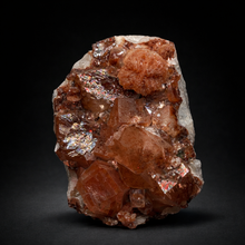 Load image into Gallery viewer, Rare Red Apophyllite + Druzy Red Stilbite Flowers — Deccan Traps, India
