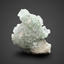 Load image into Gallery viewer, Gemmy Mine Green Radial Apophyllite on White Stilbite &amp; Apophyllite | Deccan Traps, Maharashtra, India
