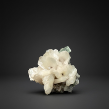 Load image into Gallery viewer, High-Grade Gemmy Green Apophyllite on White Stilbite  | Deccan Traps, Maharashtra, India
