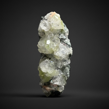 Load image into Gallery viewer, High-Grade Green Apophyllite with Pink Stilbite on Black Chalcedony – Deccan Traps, India
