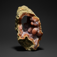 Load image into Gallery viewer, “Goblin Chalcedony” Pink &amp; Orange Druzy Botryoidal Stalactites — Tichka Massif, High Atlas, Morocco
