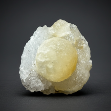 Load image into Gallery viewer, Rare Botryoidal Yellow Fluorite on Quartz Matrix  Collector Mineral Specimen – Maharashtra, India
