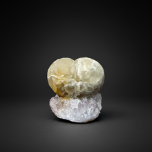Load image into Gallery viewer, Rare Botryoidal Yellow Fluorite on Quartz Matrix  Collector Mineral Specimen – Maharashtra, India
