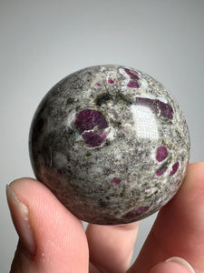 Ruby and Albite Sphere from India