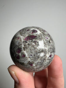 Ruby and Albite Sphere from India