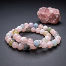 Load image into Gallery viewer, BRACELET | Morganite (with Aquamarine and Fluorite) | 6MM
