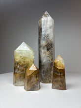 Load image into Gallery viewer, Dendrite Manganese Included Iron Oxide Quartz (Golden Healer) Obelisk Tower • RARE
