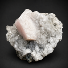 Load image into Gallery viewer, FINE MINERAL | Hexagonal Pink Calcite with Druzy Quartz | Hubei Province, China
