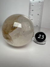 Load image into Gallery viewer, Dendrite Manganese Included Iron Oxide Quartz (Golden Healer) Sphere • RARE
