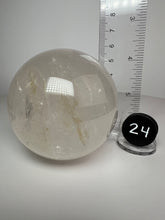 Load image into Gallery viewer, Dendrite Manganese Included Iron Oxide Quartz (Golden Healer) Sphere • RARE
