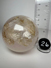 Load image into Gallery viewer, Dendrite Manganese Included Iron Oxide Quartz (Golden Healer) Sphere • RARE
