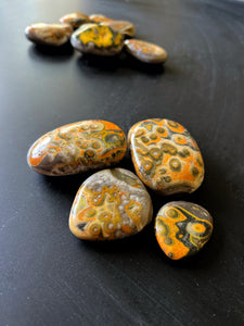 Bumblebee Jasper Agate Palm Stone from West Java, Indonesia • AAA High Grade