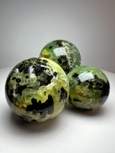 Load image into Gallery viewer, Epidote in Botryoidal Prehnite Sphere
