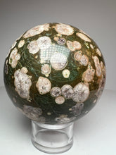 Load image into Gallery viewer, Rhyolite Pink Flower Green Sphere
