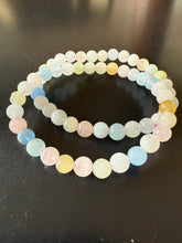 Load image into Gallery viewer, BRACELET | Morganite (with Aquamarine and Fluorite) | 6MM
