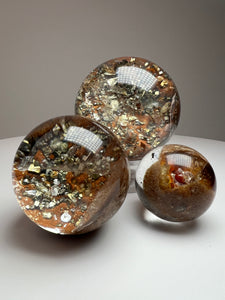 Garden Quartz Golden Rutile and/or Cubic Golden Pyrite Sphere • High Grade • RARE