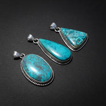 Load image into Gallery viewer, Pendant | Chrysocolla | 925 Silver Plated
