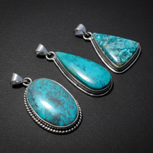 Load image into Gallery viewer, Pendant | Chrysocolla | 925 Silver Plated
