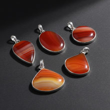 Load image into Gallery viewer, Pendant | Carnelian | 925 Silver Plated
